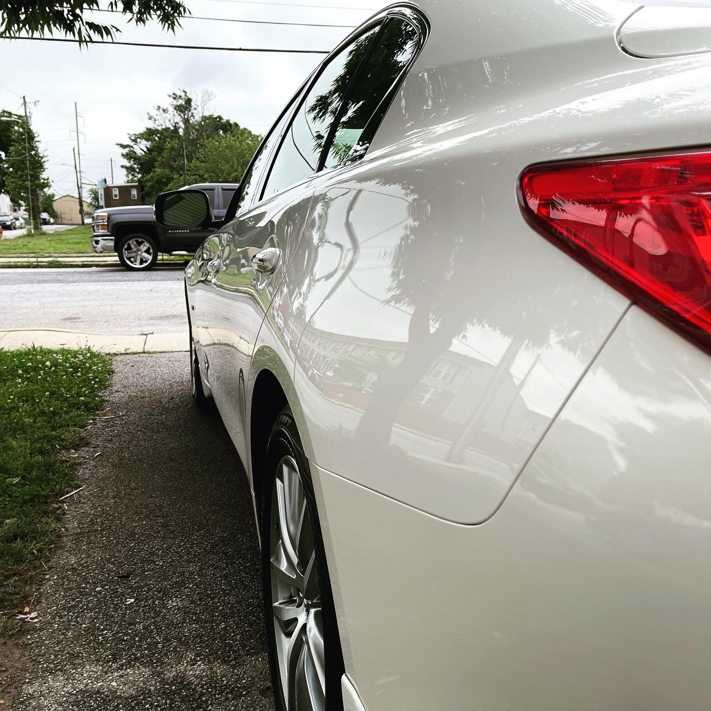 Car paint correction process restoring gloss and removing scratches