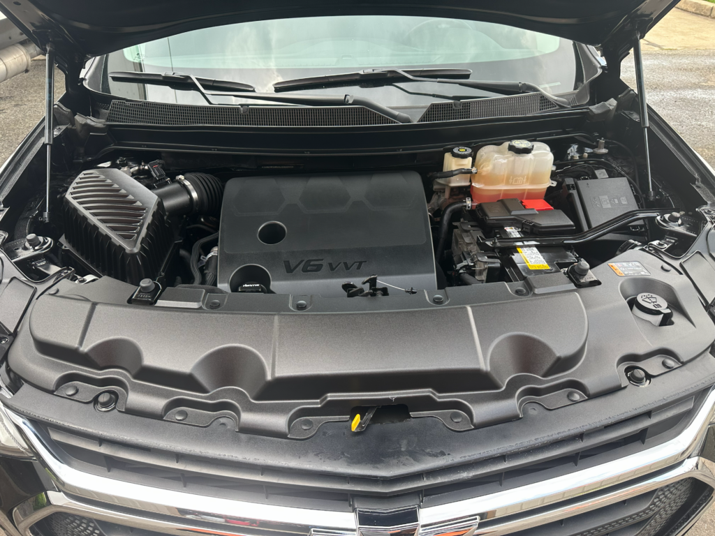 A close up of an engine of a car